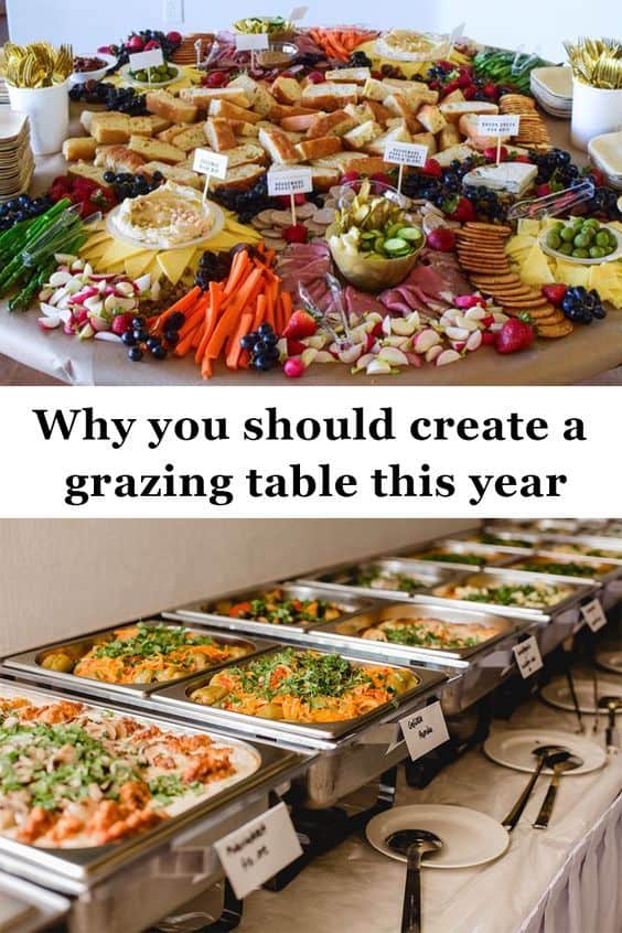 grazing table as wedding food
