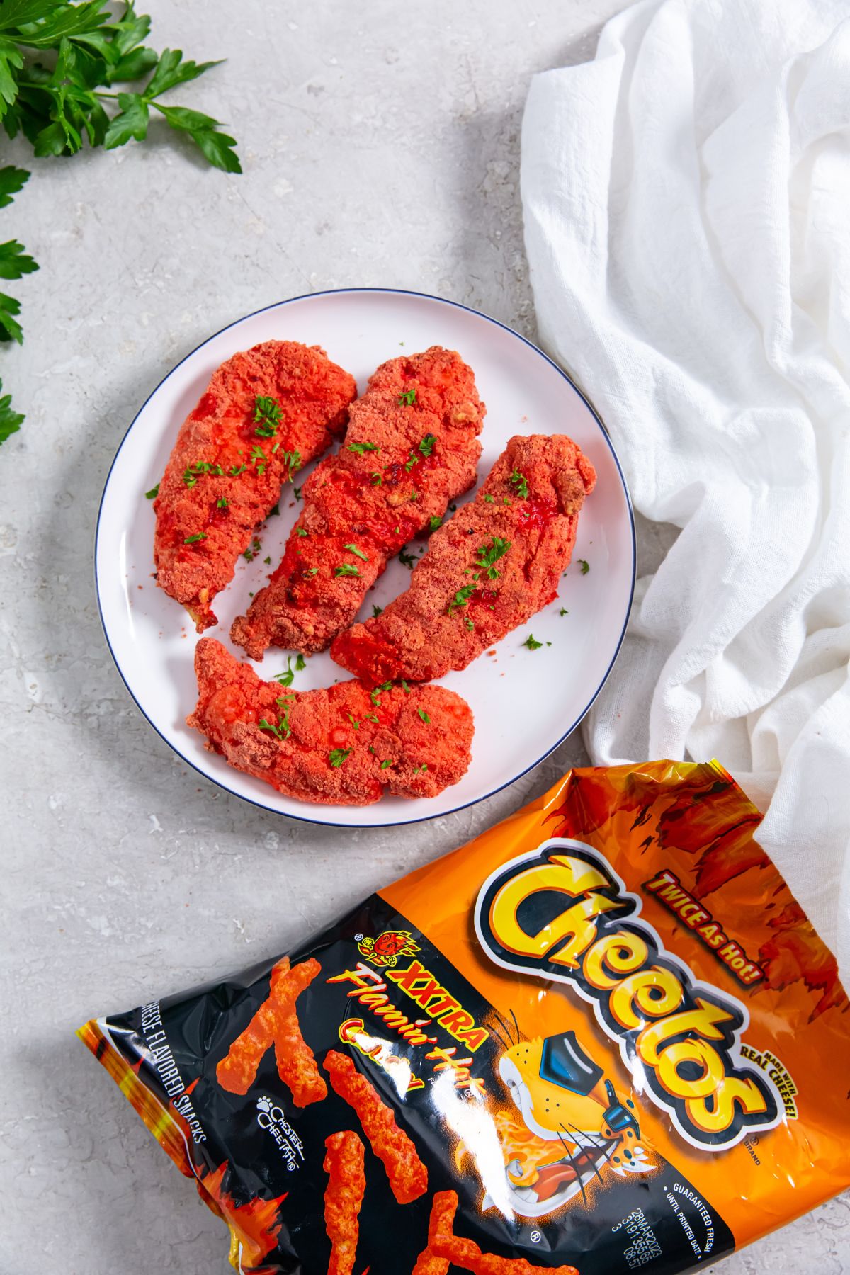 hot cheetos in plate